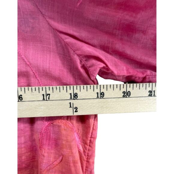 Anthropologie Pilcro Shirt Womens XS Pink Tie Dye Embroidered Floral Button Top - Picture 4 of 12